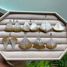Mother of Pearl Gemstone, Beautiful Mother of Pearl Carving Pairs Jewelry Making