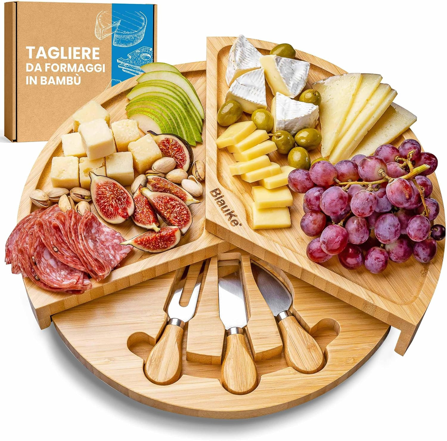 Set Aperitivo Elegante: Tagliere Formaggi in Legno con Accessori