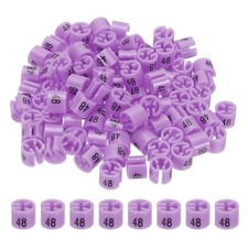 100 Pcs Clothes Hanger Marker Number 48 Tag 3mm Rod Garment Size Tag Purple Pink