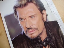 RARE JOHNNY HALLYDAY 2009 ALMANAC LARGE SPIRAL CALENDAR 31X44