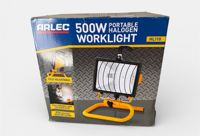 Arlec HL110 500W Halogen Portable Worklight IP54 Weather Resistant 3000K