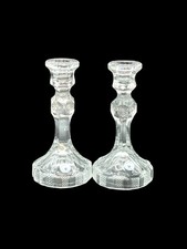 Vintage Viking Dalzel Candlesticks Clear Crystal
