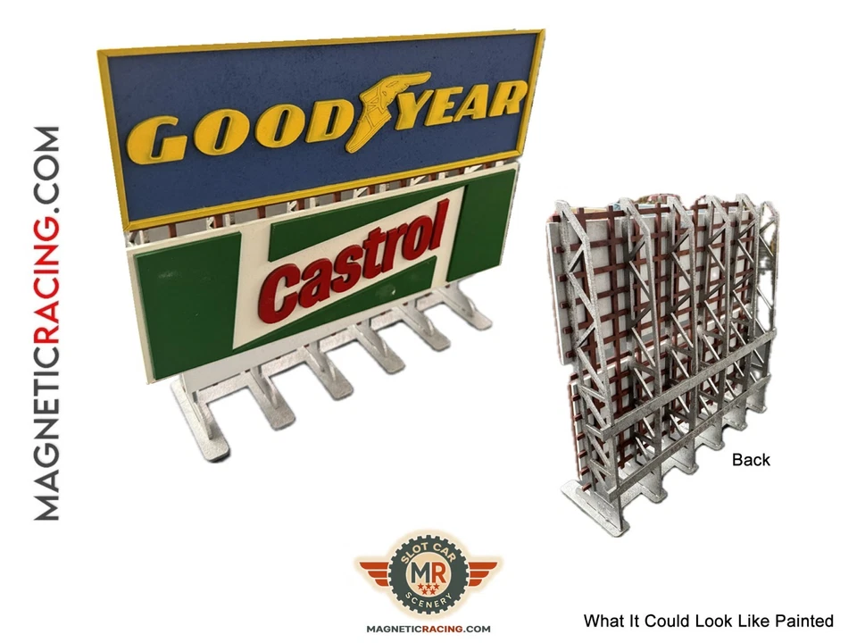 Kit de cartelera grande (bueno para 1:32 y 1:24) para coches Scalextric y Slot Goodyear