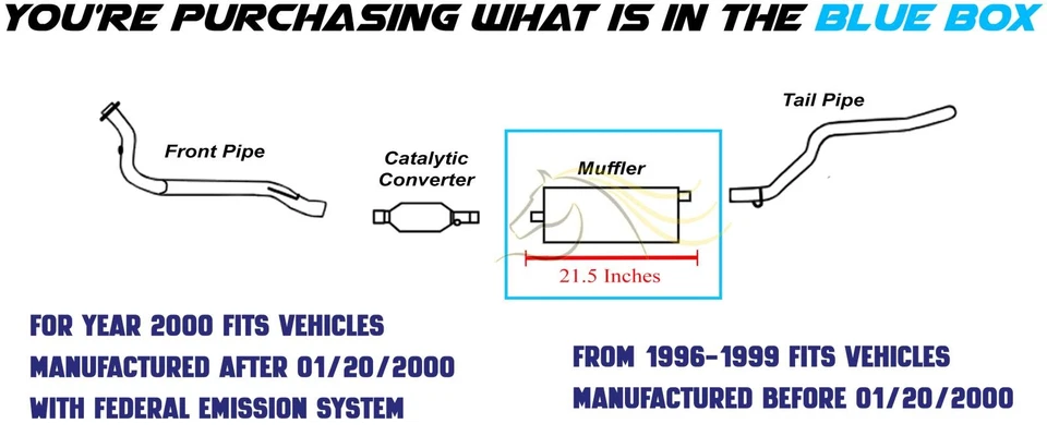 Silenciador de escape de ajuste directo de acero inoxidable se adapta a: Jeep Cherokee 1996-2000 4,0 L Foto 3 de 4