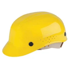 Bump Cap, Front Brim, Polyethylene, Pinlock Suspension, Yellow, Fits Hat Size