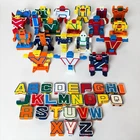 Vintage Alphabots Figures Lot Alphabet Transforming Robot A-Z Complete Set 26x