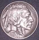 1913-D TYPE 1 BUFFALO NICKEL 5C , SEMI HARD DATE