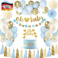 Baby Shower Deko Junge, Blau Weiß Babyparty Deko, Baby Party Deko Neutral Mit Oh