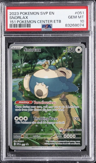 2023 POKEMON SVP EN-SV BLACK STAR PROMO #051 SNORLAX PSA 10