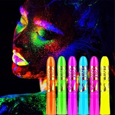 6PCS Neon Face Paint Pen Body Paint Glow in the Dark Makeup Supplies for Party