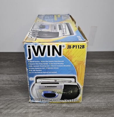 RADIOジャック Vintage Radio JWIN JX-P112B Boombox Cassette Recorder AM/FM NEW