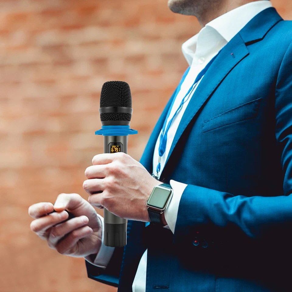 NEU 2-Kanal UHF kabelloses Mikrofon Handmikrofonsystem Dual-Antenne grau USA - Bild 4 von 4