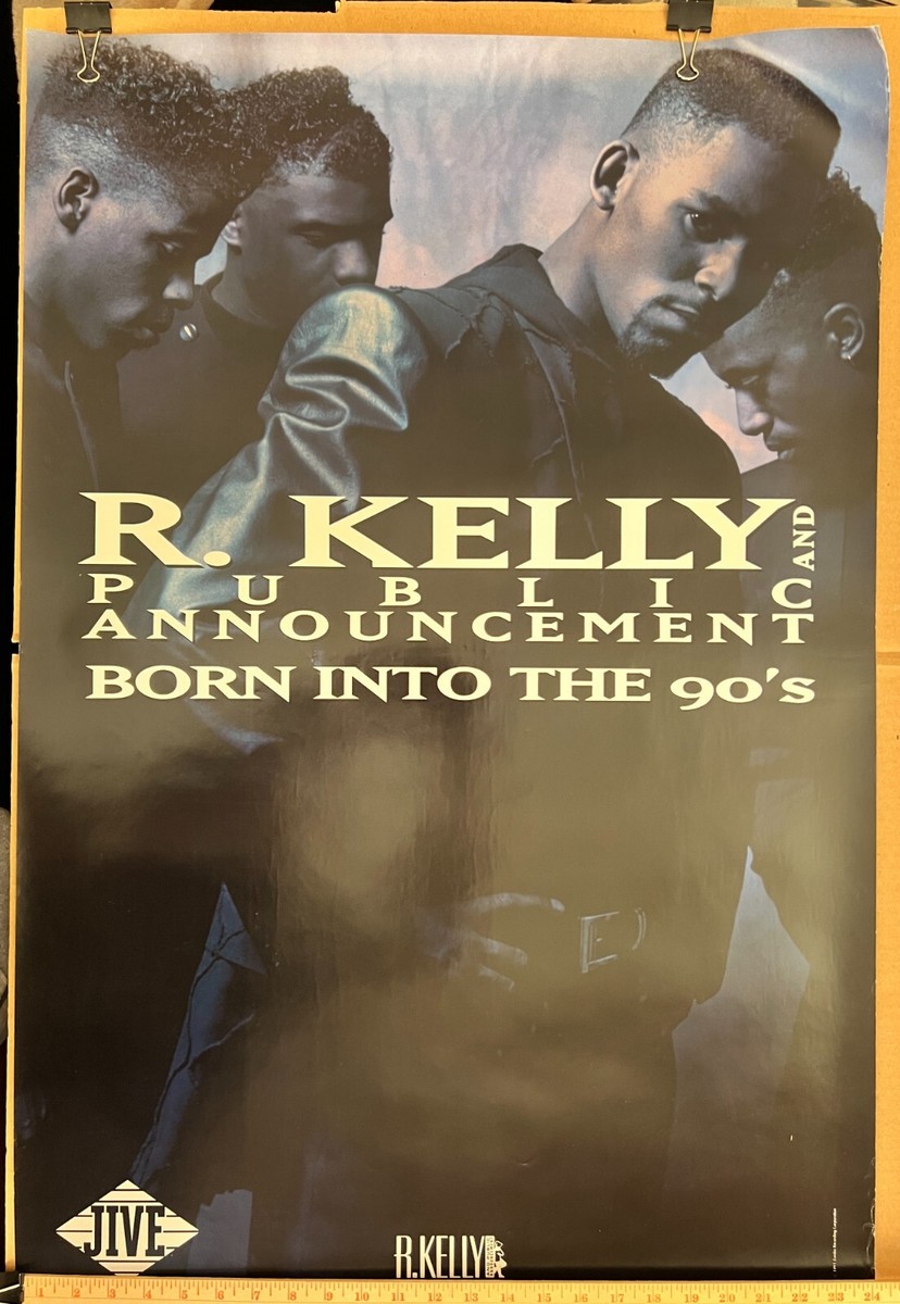R. KELLY & PUBLIC ANNOUNCEMENT Born Into the 90's Poster Vintage