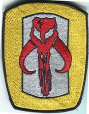 Mandalorian Mythosaur Signet Shoulder Armor Patch Boba Fett Style Full Color 4x3