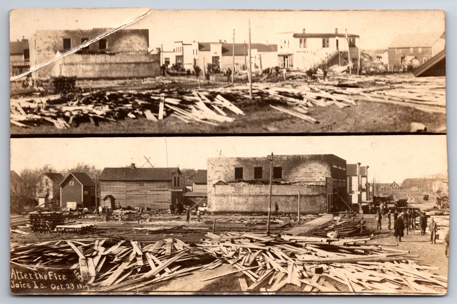 Joice Iowa1914 O' Such A MessFire Started Post OfficeGawkers