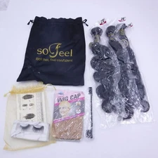 SoFeel Mink Peruvian Body Wave 3 Bundles Human Hair Weave Extensions 22-24-24