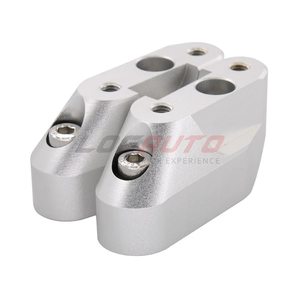 For BMW R1200RS 2015-2018 Handlebar Riser Clamp Mount Silver Adapters CNC Alu - Image 3 of 4