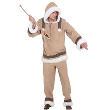 Eskimo Kostüm Lasse deluxe für Herren Gr. 46-60 beige Inuit Fasching
