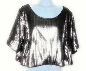plus size sequin crop top