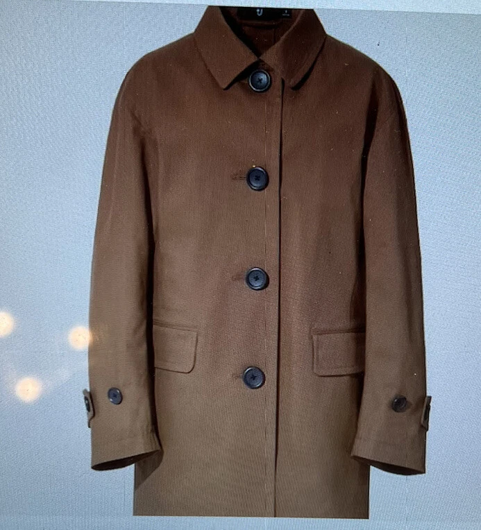 NWT Uniqlo +J Jil Sander Soutien Collar Short Coat in Beige Large