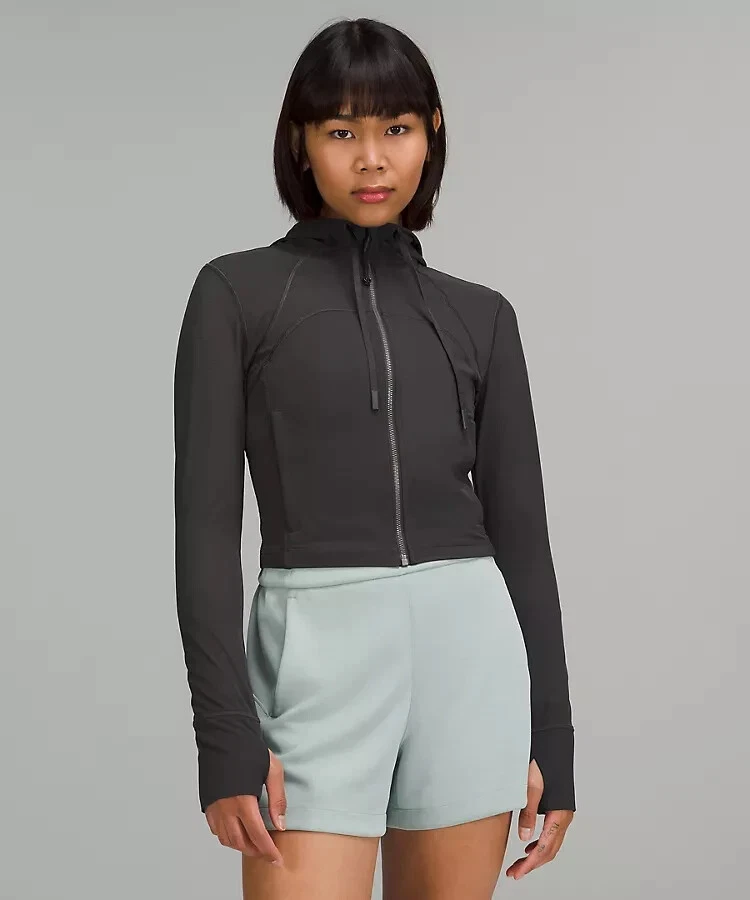 New Lululemon Mesh Cropped Hooded Define Jacket Graphite Grey SZ 8  