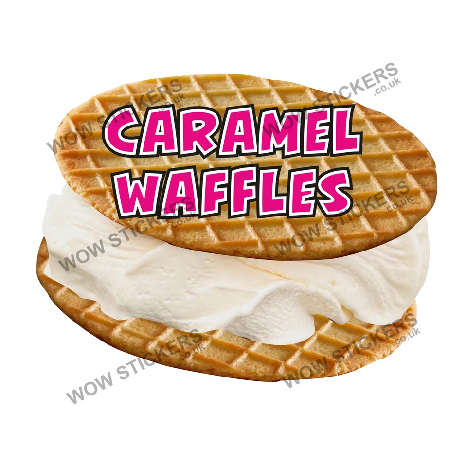 WOW Ice cream van sticker Caramel Waffles Stroopwafel ice cream stickers decals