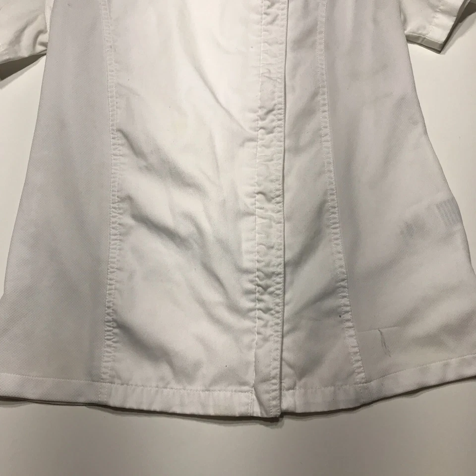 Chef Works Jacket Top Womens Small White Springfield Sleeve Pocket Zip Closure - Image 4 of 4