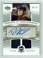 05-06 UD The Cup Emblems of Endorsements  Rick Nash  /15  Dual Patches  Auto