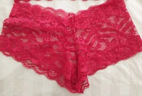 Red Lace Shorts & Top Light SHEIN Sleepwear Women's L NEW Lingerie Sexy Outfit