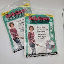 2 Kwik-Covers Custom Fit Table Cover 42" Round Table-Reusable, Disposable NEW