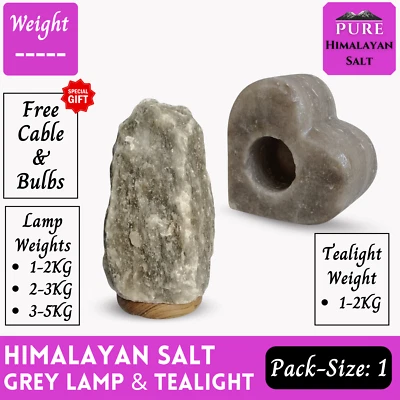 PURE HIMALAYAN SALT Himalayan Salt Lamp Rare Grey Crystal Natural Rock Salt Table Lamp FREE DELIVERY
