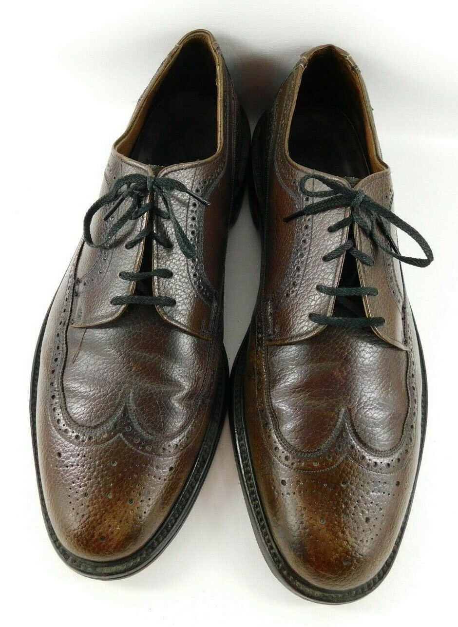 SAOLA Scarpa elegante Oxford Nunn Bush da uomo taglia 13 in pelle marrone tomaia e suola punta ala