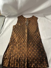 Vintage Fall Orange Black Brown Homemade Girls Dress Flowergirl Wedding Church