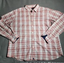 Untuckit Shirt Men XXL Spergola Red Plaid Button Up Collared Long Sleeve Casual