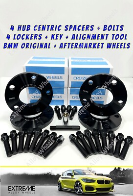 Passend für BMW Spurverbreiterung 6 7er E24 E63 E64 E38 12mm 15mm Schwarz Schrauben + Schlösser