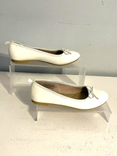 Girl's CAT  JACK White Classic Dress Ballet Flats w/ Bow Slip On SZ 1