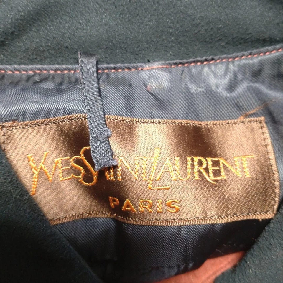 Auth Yves Saint Laurent Long Black Coat Free Size Women's Polyester - Image 3 of 4