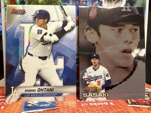 2025 Bowman’s Best Shohei Ohtani Refractor + Roki Sasaki RC  Pixel Portraits SP