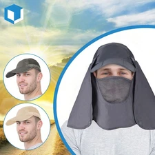 Foldable Fishing Hat with Neck Flap & Face Mask Sun Cap UV Protection Quick Dry