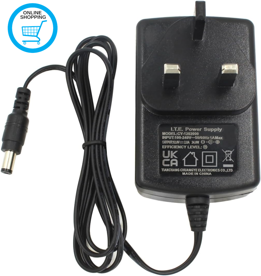 AC to DC 12V 2A Power Adapter Supply, Plug 5.5Mm X 2.1Mm, for CCTV Cameras DVR N