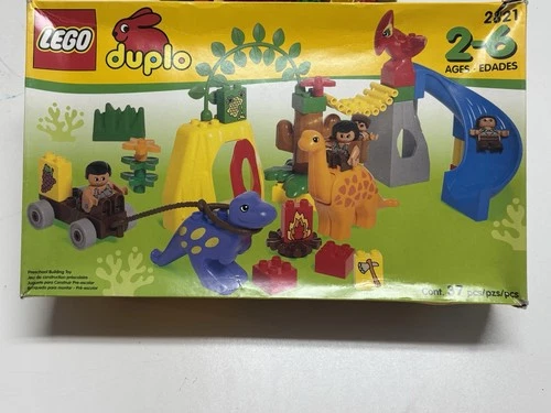 LEGO DUPLO 2821 Dinosaurs Fun Forest Set Missing 2 Pieces, Bonus 4 Extra Pieces