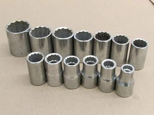 14PC Sears CRAFTSMAN USA 1.5" Deep sockets 1/2" drive Standard 1 1/4" - 7/16"