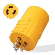 30 Amp to 110 RV Adapter,NEMA 5-15P to L5-30R Power Plug,Converts 15A/125V Ho...
