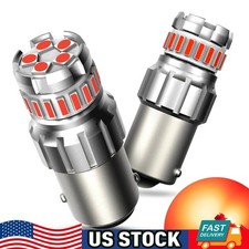 2pcs Super Bright Red 1156 RV Trailer 23-SMD LED 7506 Interior Lights Bulbs US E