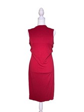 Talbots Red Sleeveless Midi Sheath Dress Size 10 