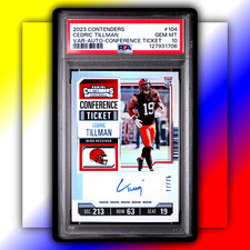 Cedric Tillman - 2023 Contenders AUTO #'d /75 Conf. Ticket - PSA 10 Gem Mint