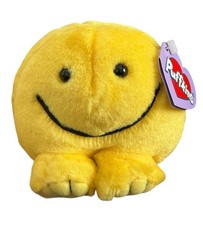 Swibco Puffkins Happy Face Bean Bag Plush Yellow Collectible with Tags