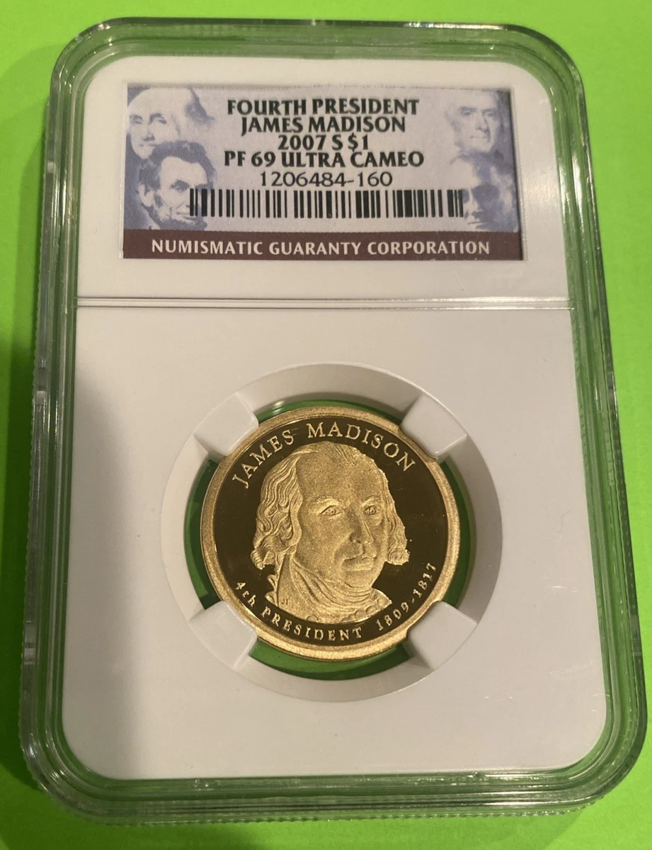 2007-S プルーフジェームス マディソンドル-NGC69カメオ！ Preços baixos em Grade Pr 69 NGC 2007 moedas de dólar