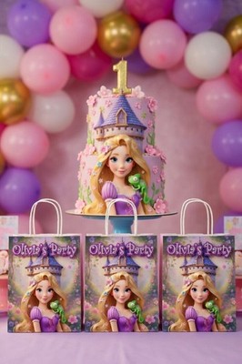 Kleine personalisierte Rapunzel Geschenktüten - Tangled Party 