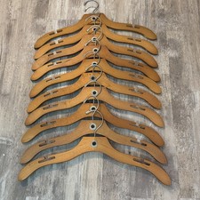 10 American Eagle Outfitters Clothes Hangers Vintage Wooden W/ Rubber Grips